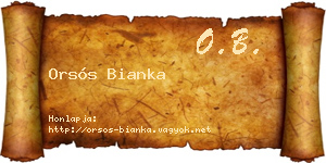 Orsós Bianka névjegykártya