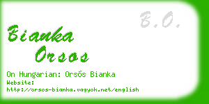 bianka orsos business card