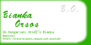 bianka orsos business card